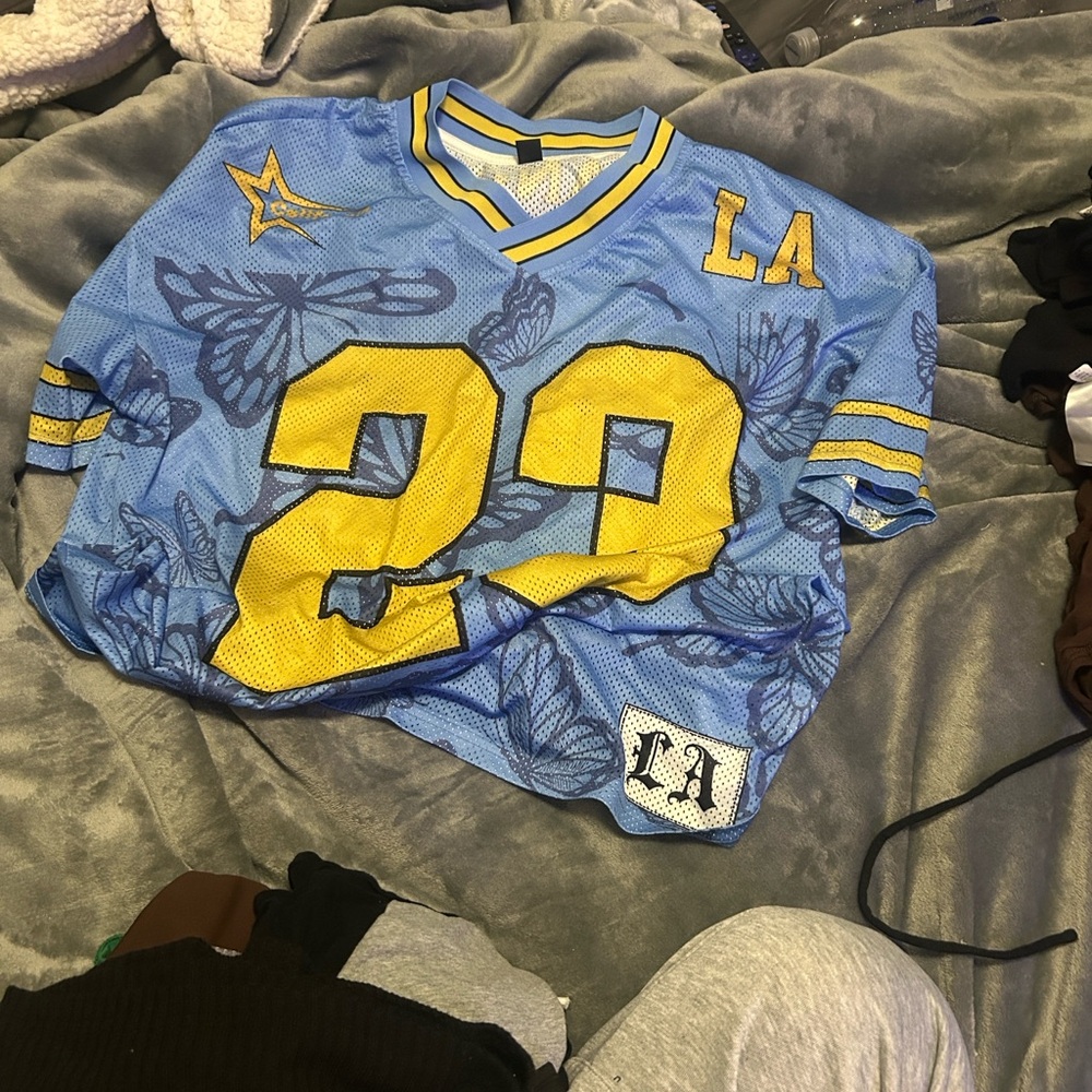 Blue and Yellow Jersey Top